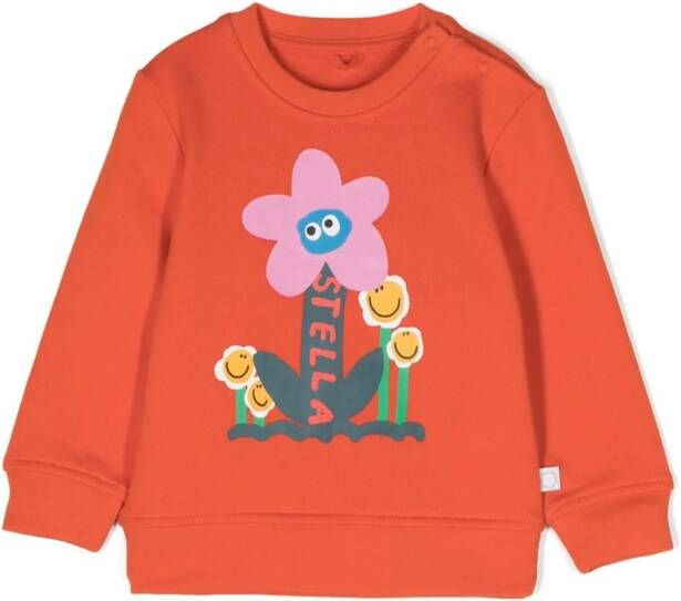 Stella McCartney Kids Sweater met bloe print Oranje