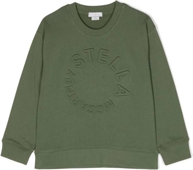 Stella McCartney Kids Sweater met geborduurd logo Groen