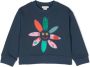 Stella McCartney Kids Sweater met geborduurde bloe Blauw - Thumbnail 1
