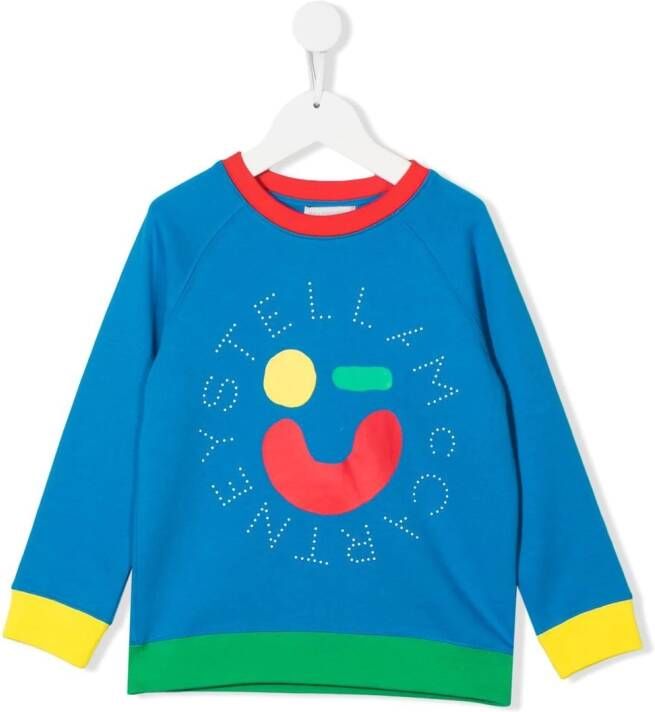 Stella McCartney Kids Sweater met logo Blauw