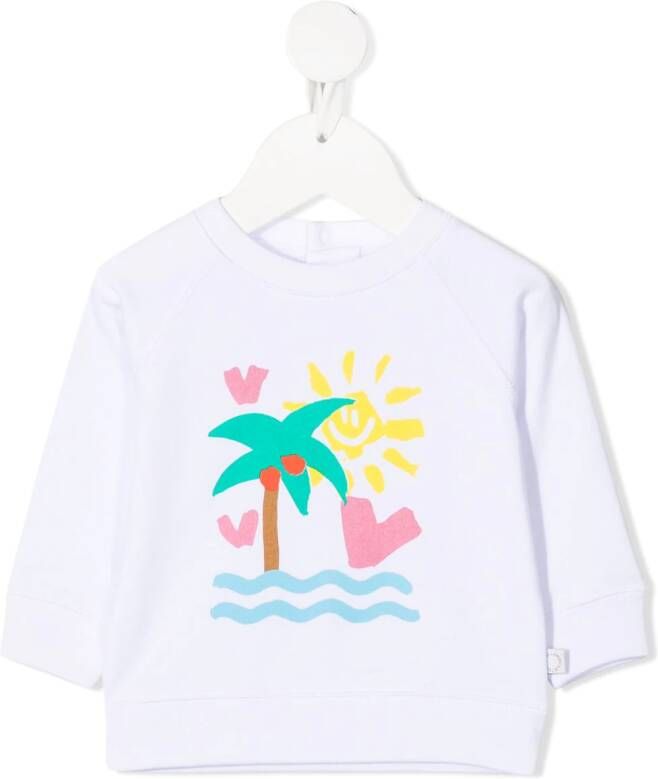 Stella McCartney Kids Sweater met palmboomprint Wit