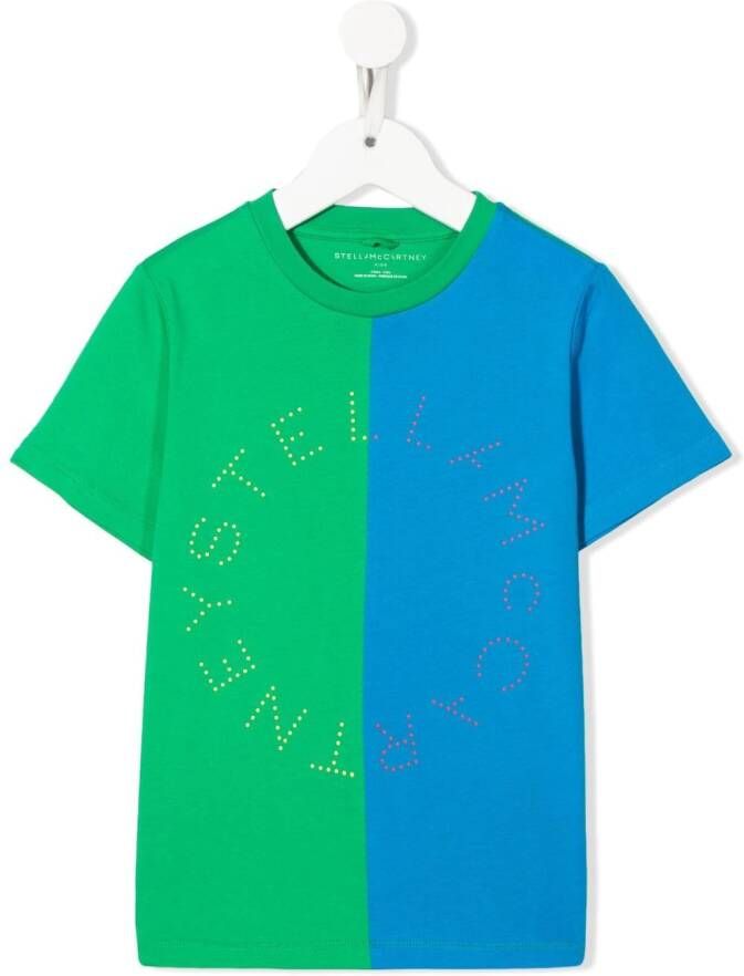 Stella McCartney Kids T-shirt met colourblocking Blauw