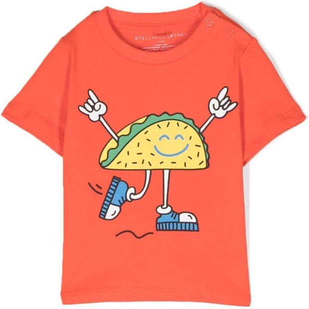 Stella McCartney Kids T-shirt met grafische print Rood