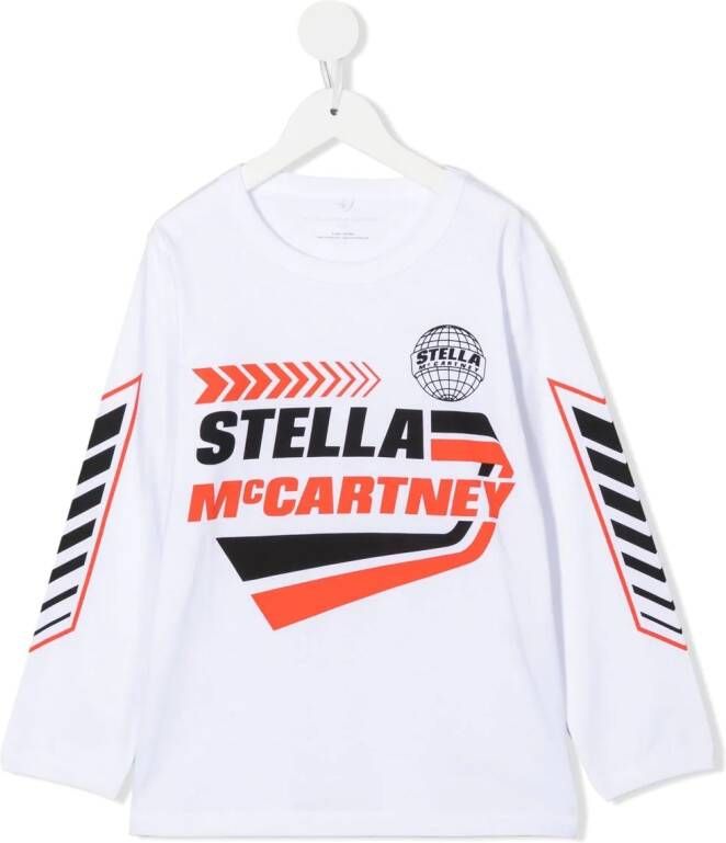 Stella McCartney Kids T-shirt met grafische print Wit