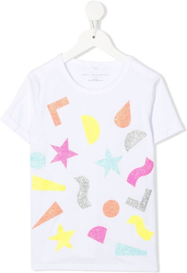 Stella McCartney Kids T-shirt met grafische print Wit