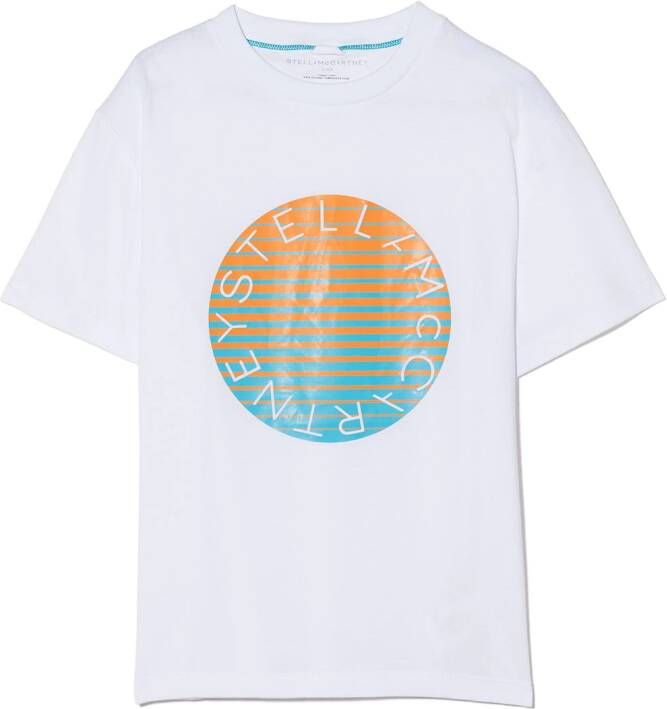 Stella McCartney Kids T-shirt met logoprint Wit