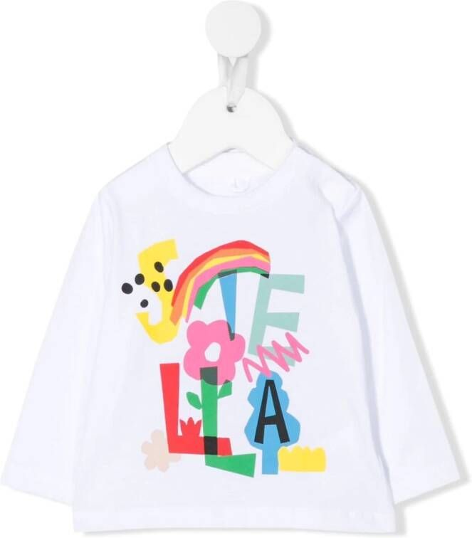 Stella McCartney Kids T-shirt met logoprint Wit
