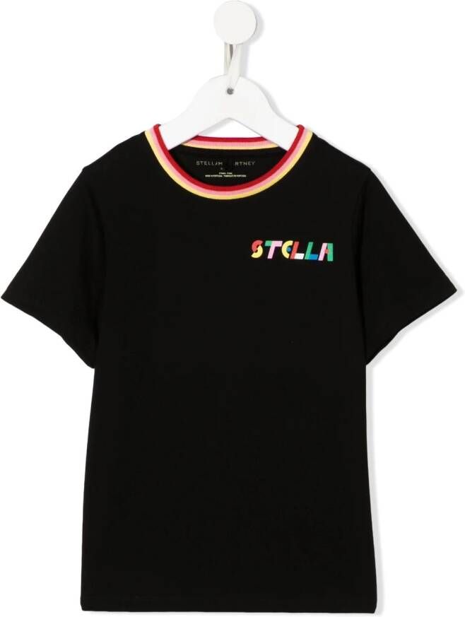 Stella McCartney Kids T-shirt met logoprint Zwart