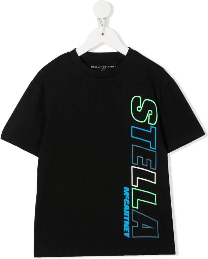 Stella McCartney Kids T-shirt met logoprint Zwart