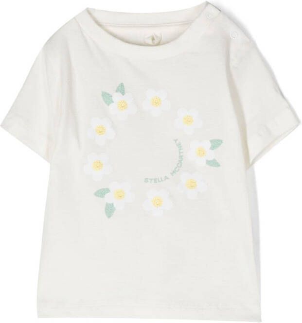Stella McCartney Kids T-shirt met madeliefjesprint Wit