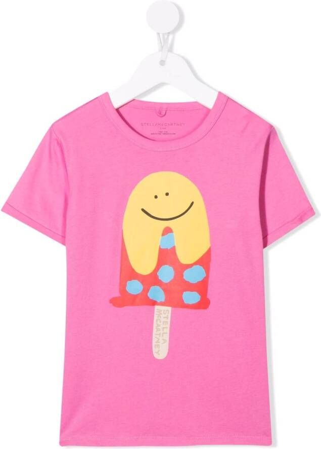 Stella McCartney Kids T-shirt met print Roze