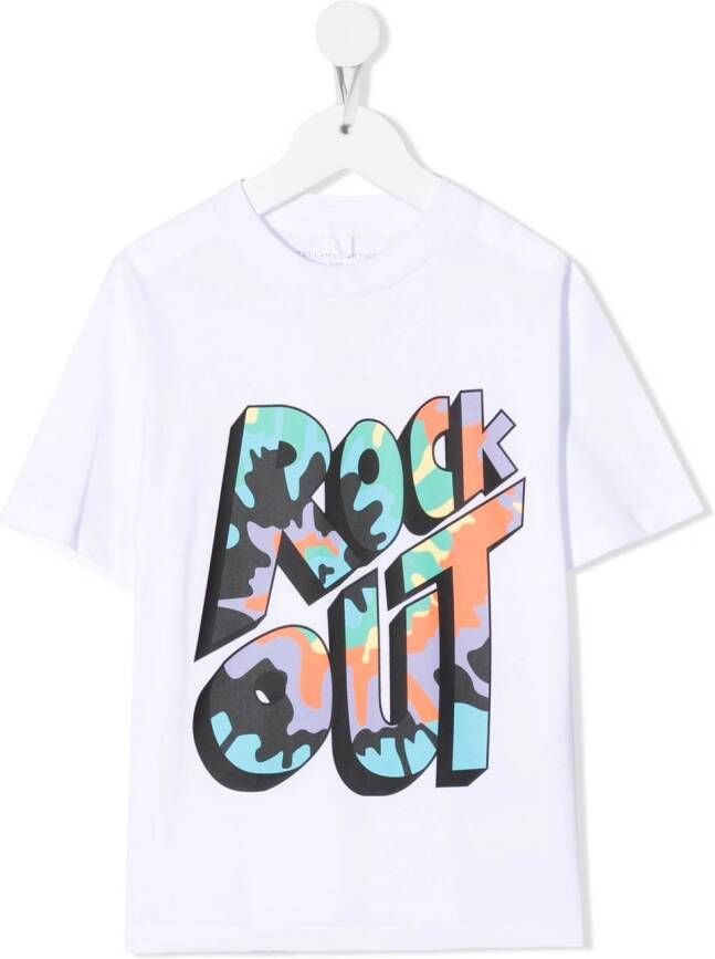 Stella McCartney Kids T-shirt met tekst Wit