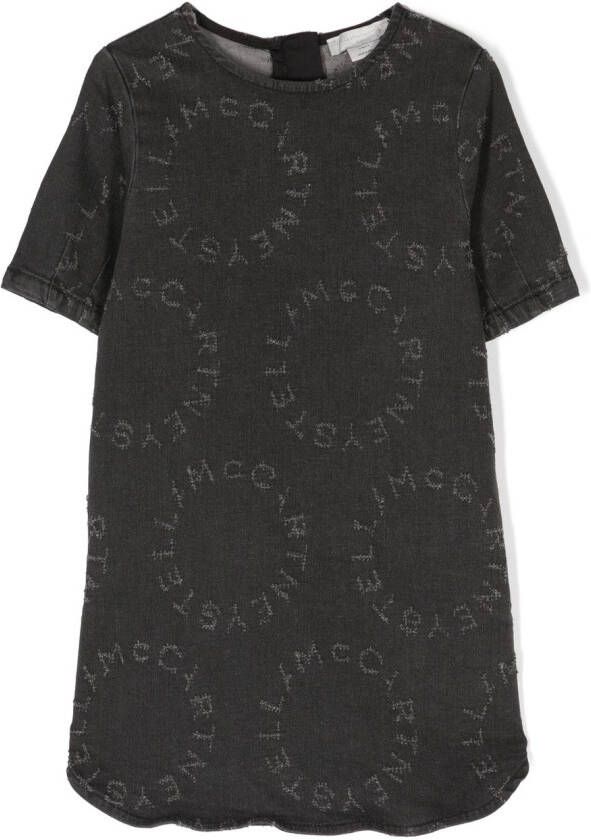 Stella McCartney Kids T-shirtjurk met logoprint Zwart