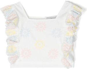 Stella McCartney Kids Top met borduurwerk Wit