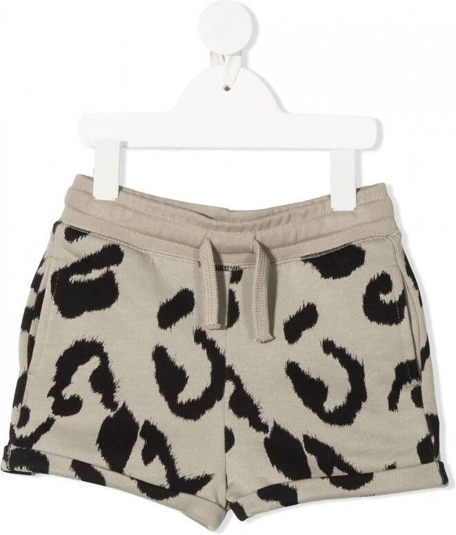 Stella McCartney Kids Trainingsshorts met luipaardprint Grijs