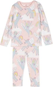 Stella McCartney Kids unicorn-print cotton tracksuit set Roze