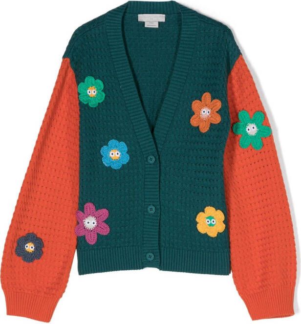Stella McCartney Kids Vest met geborduurde bloemen Groen