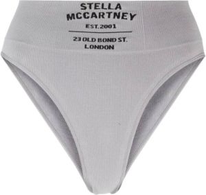 Stella McCartney logo-intarsia high-waist thongs Grijs