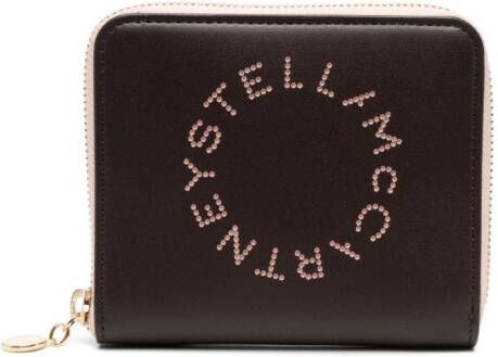 Stella McCartney logo-perforated colour-block wallet Bruin