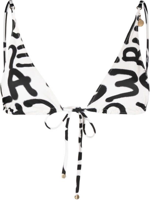 Stella McCartney Bikinitop met logoprint Beige