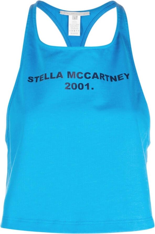 Stella McCartney Tanktop met logoprint Blauw