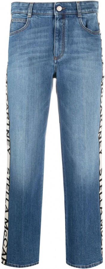 Stella McCartney Jeans met logostreep Blauw