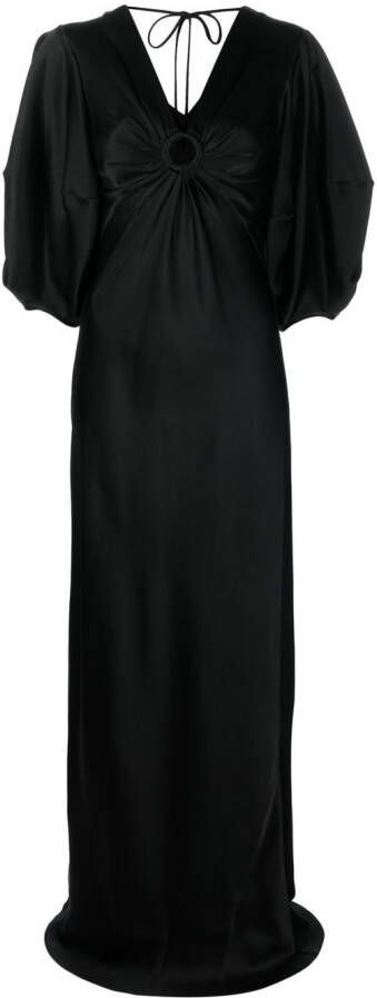 Stella McCartney Maxi-jurk met gesmockt detail Zwart