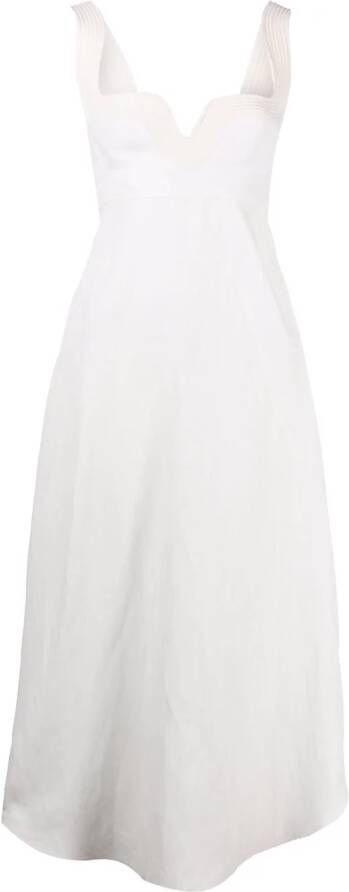 Stella McCartney Midi-jurk met sweetheart hals Geel