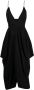 Stella McCartney Gedrapeerde midi-jurk met diepe hals Zwart - Thumbnail 1