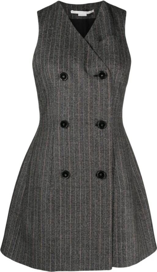 Stella McCartney Mini-jurk met dubbele rij knopen Grijs