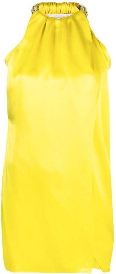 Stella McCartney Mini-jurk met kristallen Geel