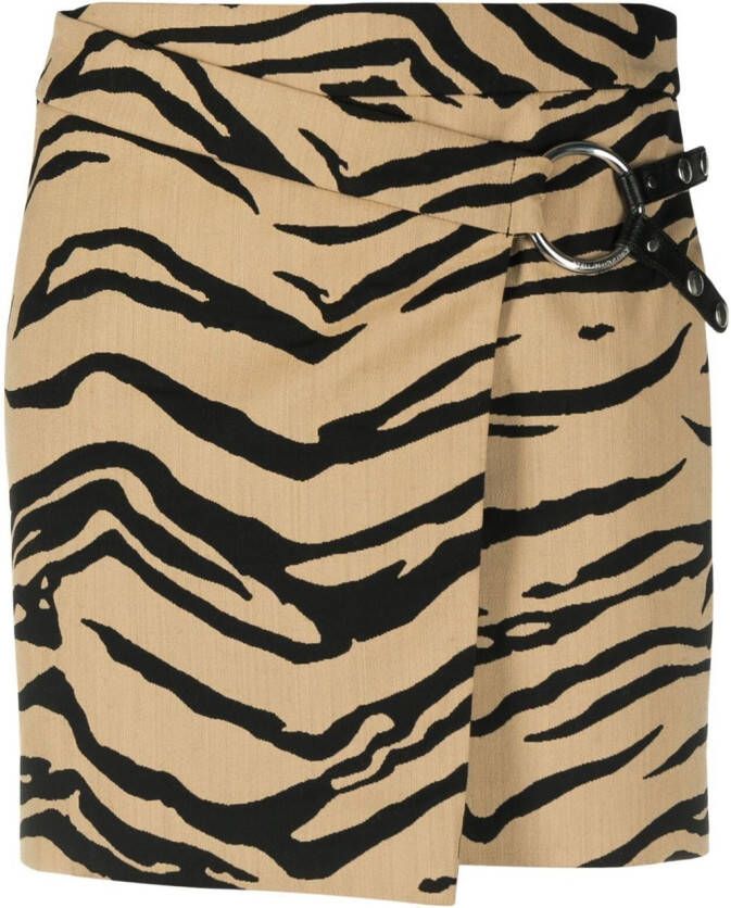 Stella McCartney Mini-rok met zebraprint Bruin