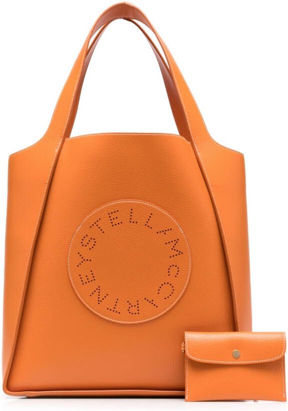 Stella McCartney Shopper met geperforeerd logo Oranje