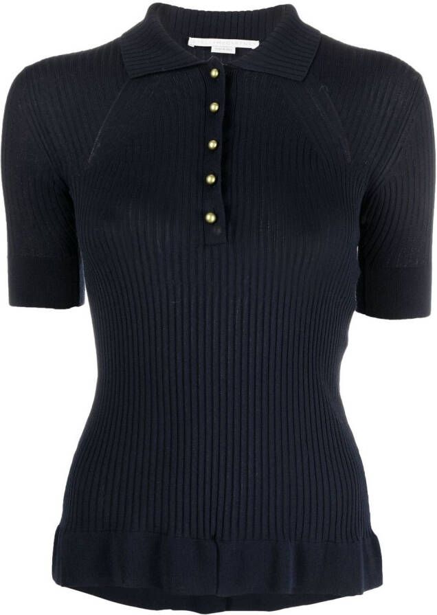 Stella McCartney Ribgebreide polotop Blauw