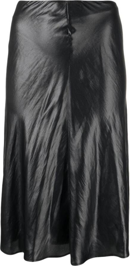 Stella McCartney Midi-rok met satijnen-effect Zwart