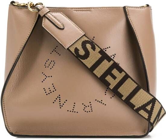 Stella McCartney Schoudertas met geperforeerd logo Beige