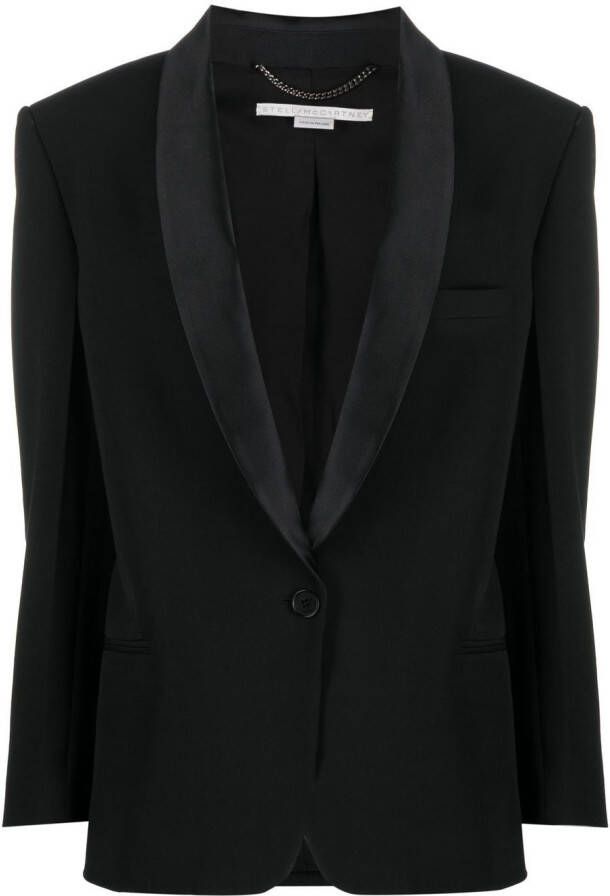 Stella McCartney Blazer met enkele rij knopen Zwart