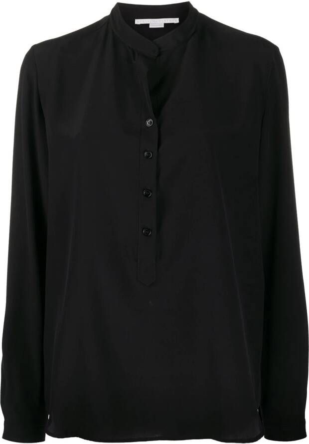 Stella McCartney Shirt met bandkraag Zwart