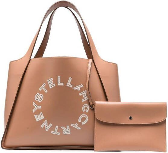 Stella McCartney Shopper met broderie anglaise Beige