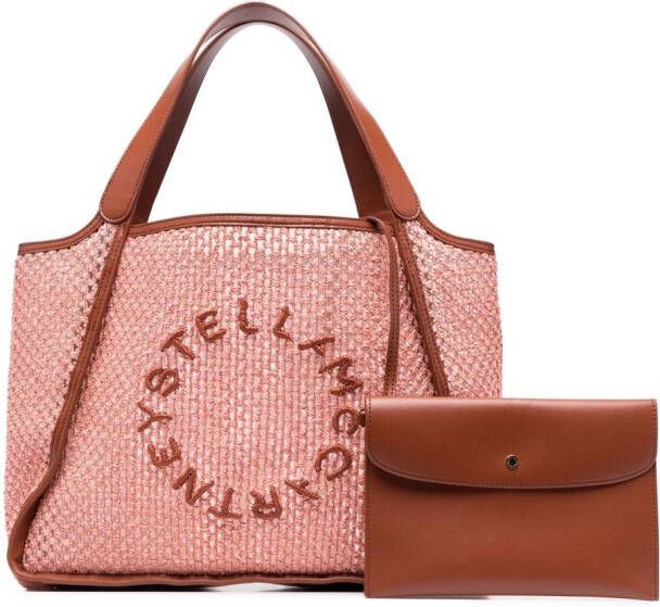 Stella McCartney Shopper met geborduurd logo Roze