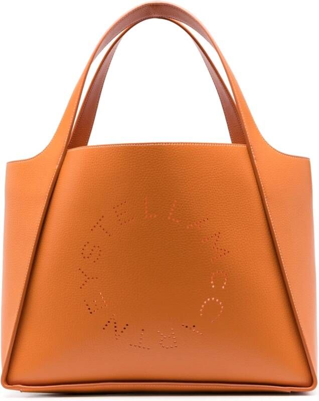 Stella McCartney Shopper met geperforeerd logo Oranje