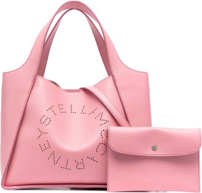 Stella McCartney Shopper met geperforeerd logo Roze