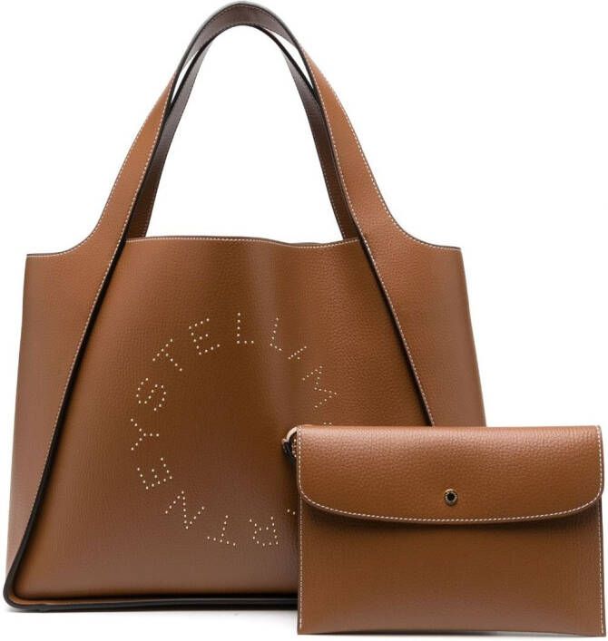 Stella McCartney Shopper met logo Bruin