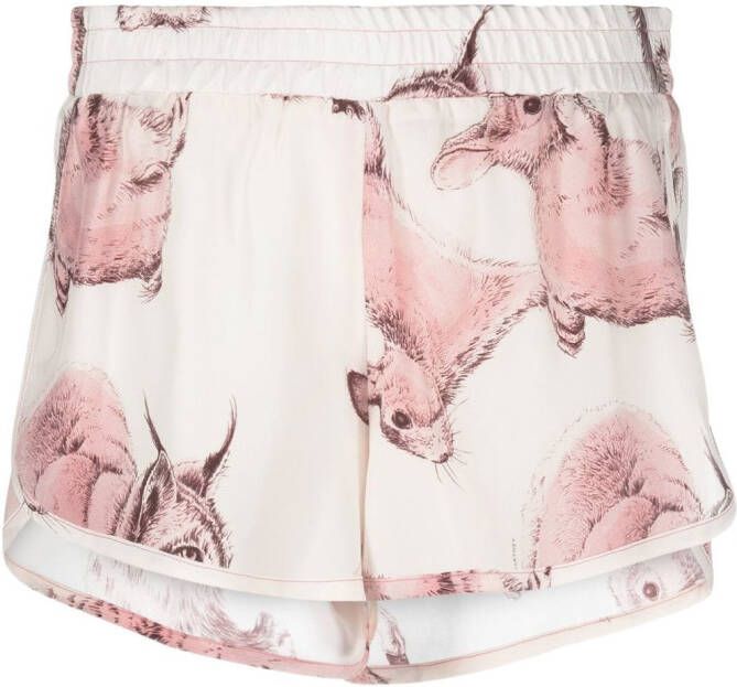 Stella McCartney Shorts met dierenprint Roze