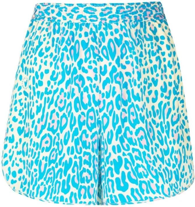 Stella McCartney Shorts met luipaardprint Blauw