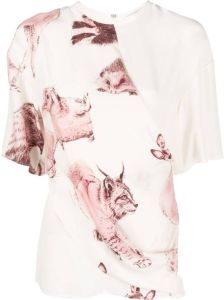 Stella McCartney T-shirt met dierenprint Beige