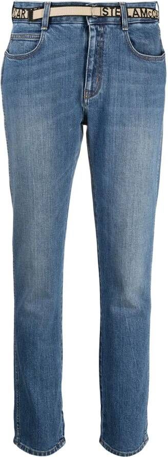 Stella McCartney Slim-fit jeans met logo Blauw