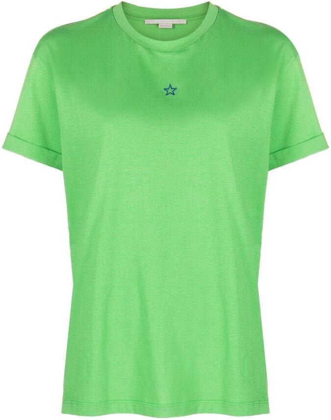 Stella McCartney T-shirt met geborduurde ster Groen