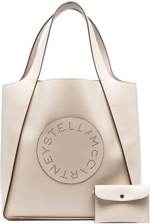 Stella McCartney Stella shopper met logo Beige