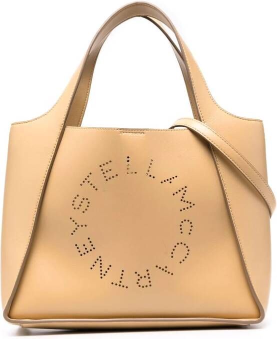 Stella McCartney Stella shopper met logo Beige
